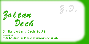 zoltan dech business card